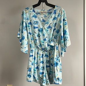 Mimi Chica BLUE FLOWER ROMPER